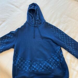 Louis Vuitton Navy Blue Monogram Pullover Hoodie